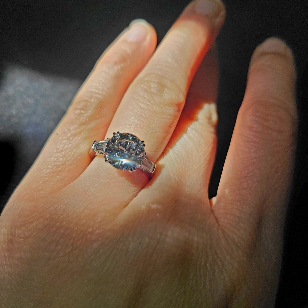3.5 CT E Vs1 Ideal Platinum Tapered Baguette Lab Grown Diamond Ring